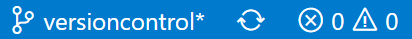 Screenshot showing the branch indicator and sync status in the Status Bar.