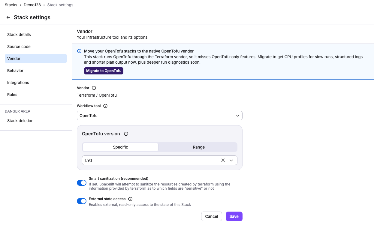 Migration option