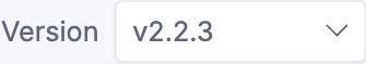 Plugin version dropdown above the install command