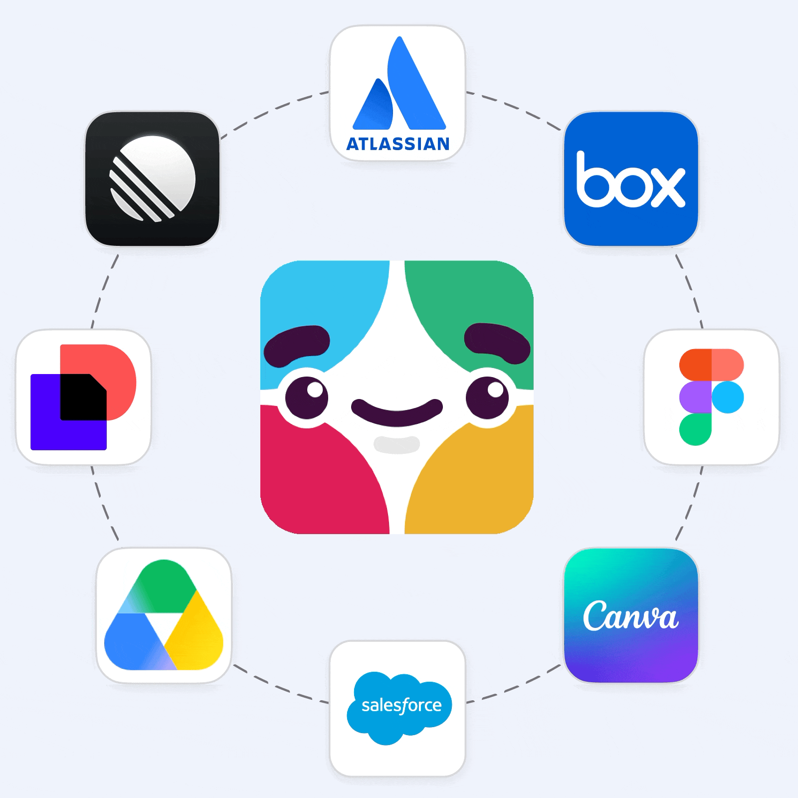 Slackbot and several apps it can connect to via their Model Context Protocol servers