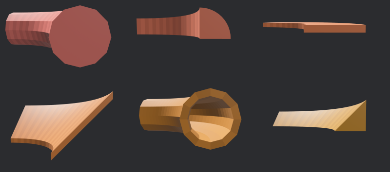 Examples of curves generated by the curveball tool.