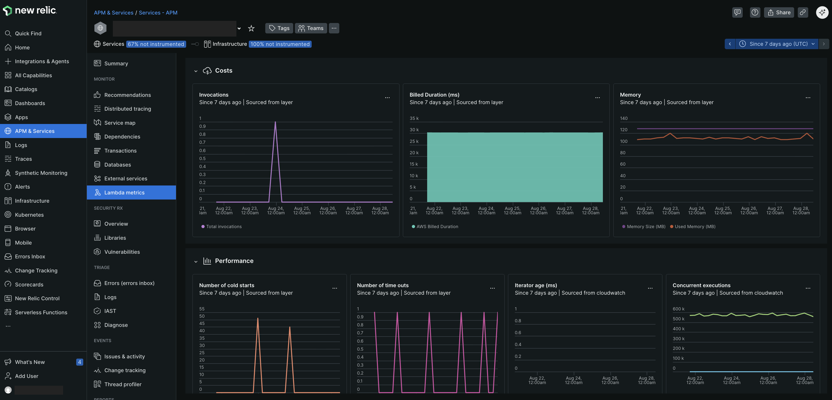 New Relic Lambda Entities in APM New Relic Lambda Entities in APM