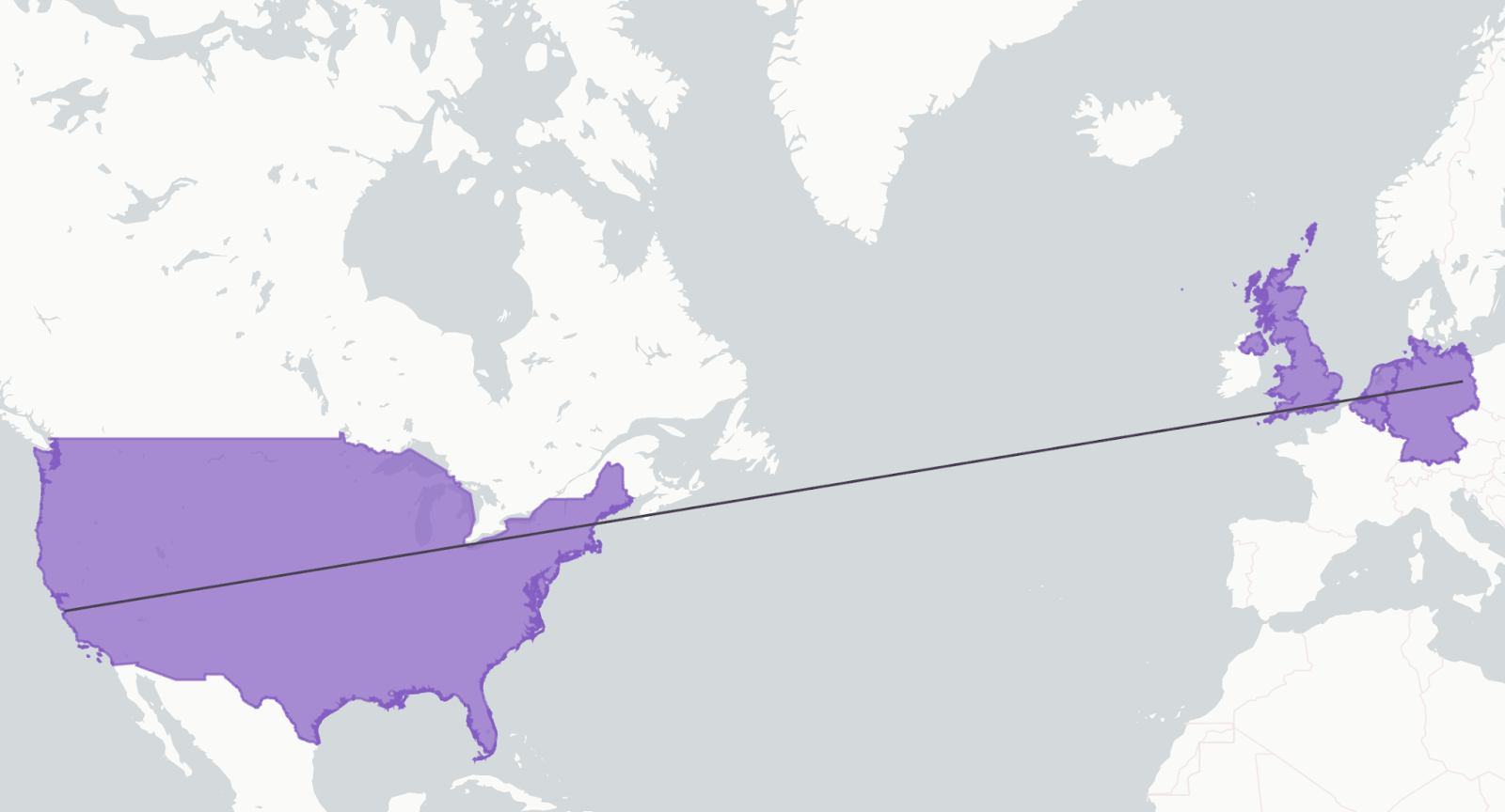 Interseção de países ao usar GEOMETRY