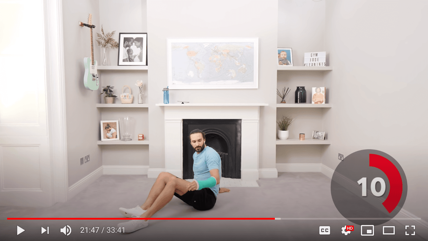 جلسه آنلاین تمرین HIIT با تایمر قرمز با شدت کم.