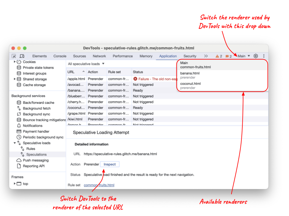 Chrome DevTools hiện cho phép bạn chuyển đổi trình kết xuất mà thông tin được hiển thị
