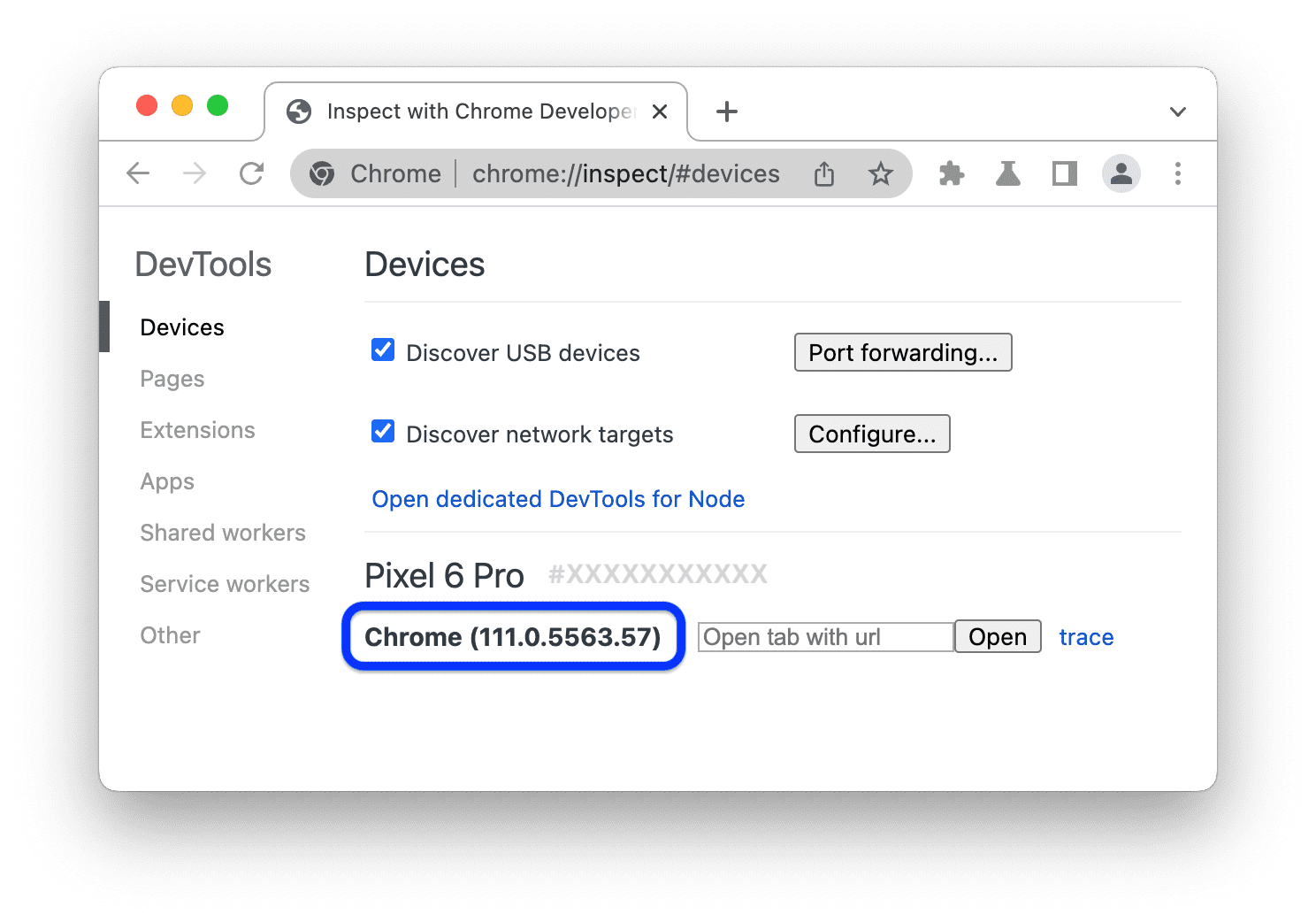 Wersja Chrome na urządzeniu.