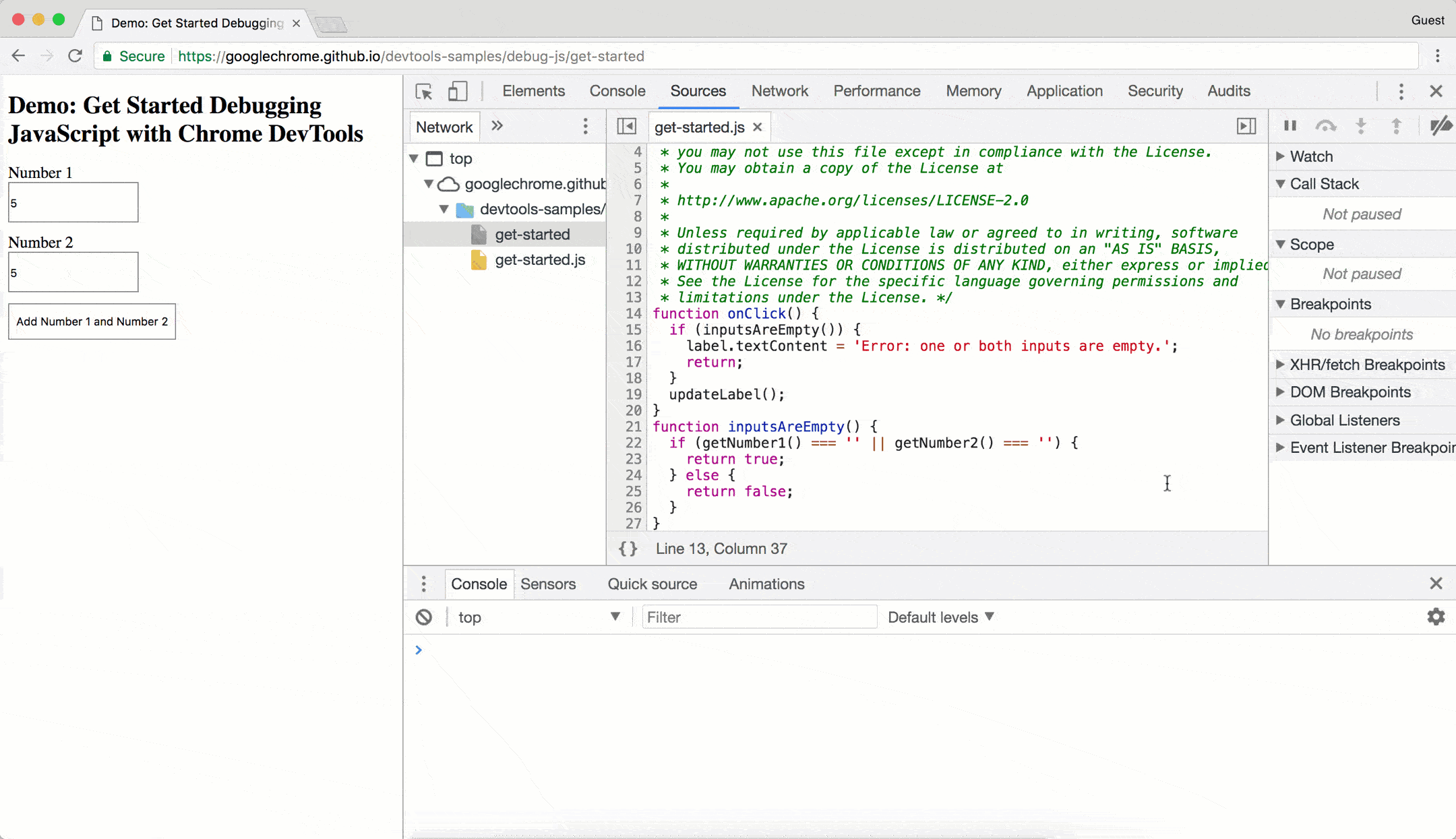 Modification de JavaScript dans l'onglet "Éditeur".