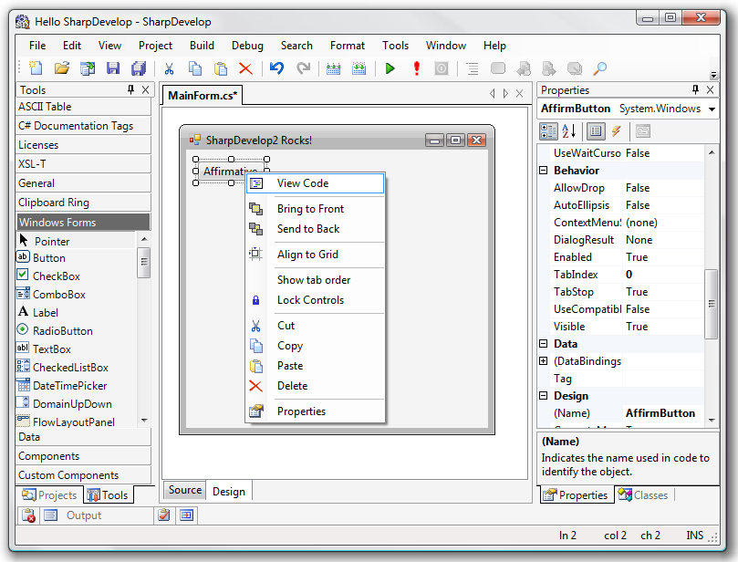 Welcome to SharpDevelop, the open source IDE for .NET, supporting C#, VB.NET and Boo on .NET Framework 1.1, 2.0 and Mono
