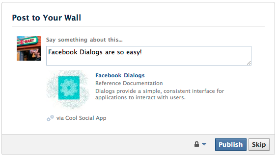 Feed dialog