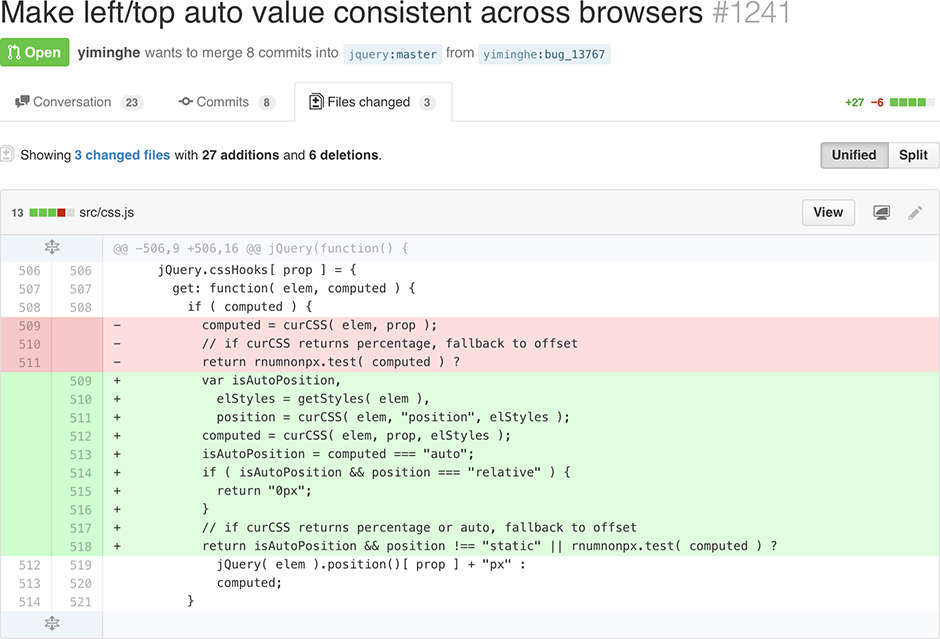 GitHub pull request