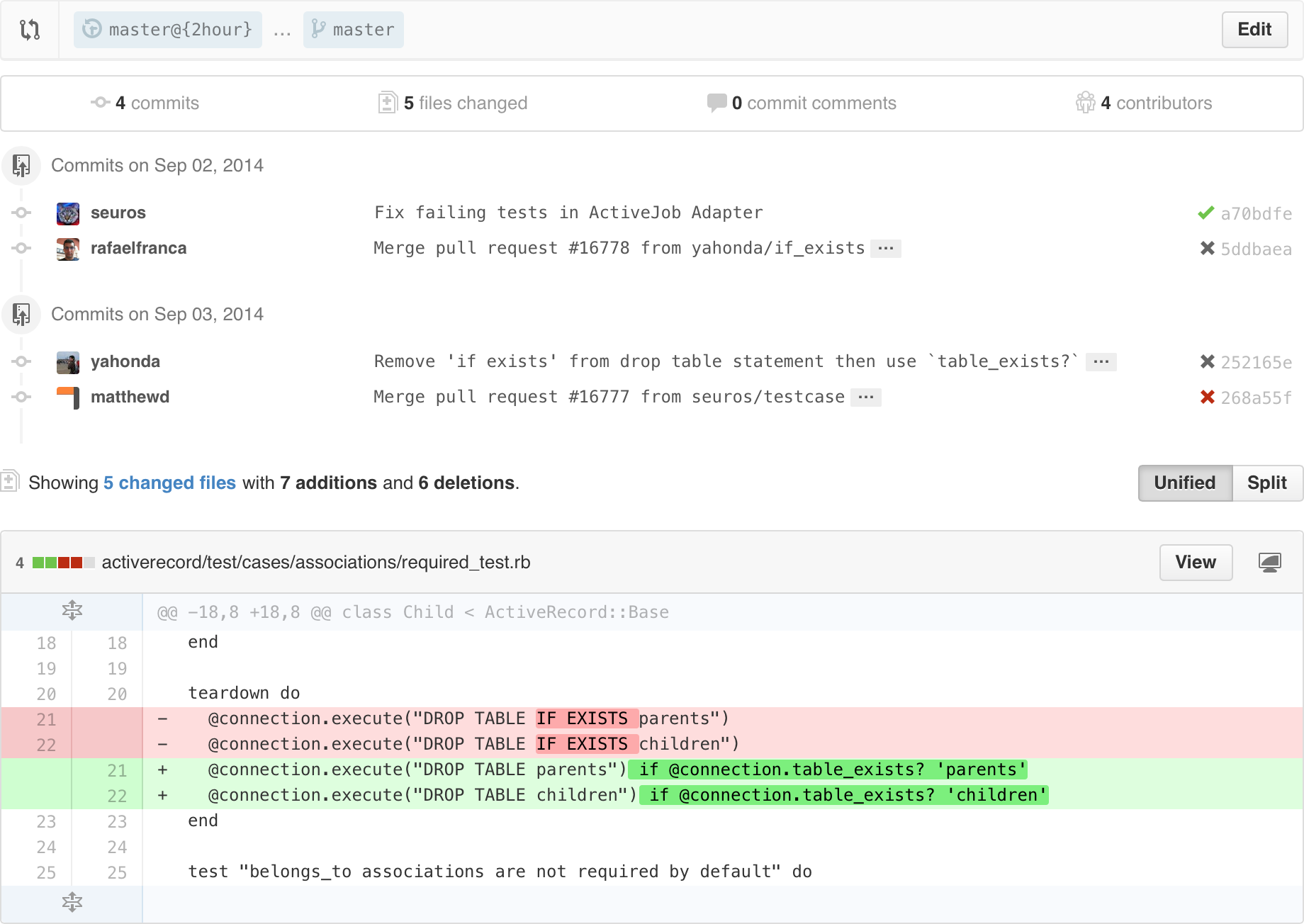 GitHub compare code