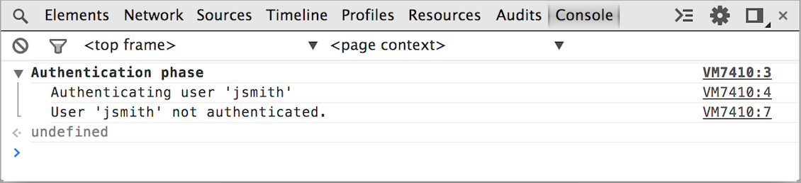 Logging group example