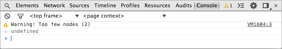 Example of console.warn()