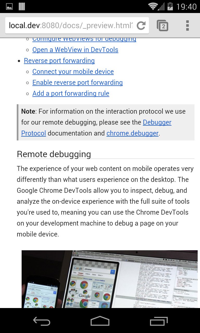 Virtual host mapping on Chrome for Android