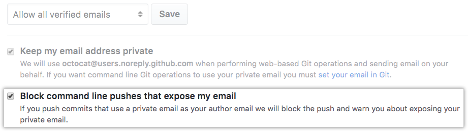 Option to block command line pushes that expose your emails