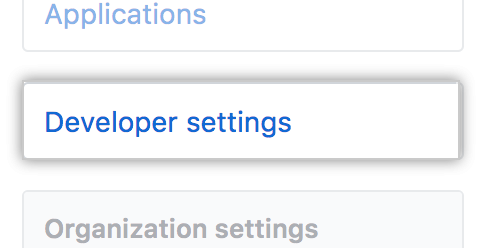 Developer settings(開発者設定)セクション
