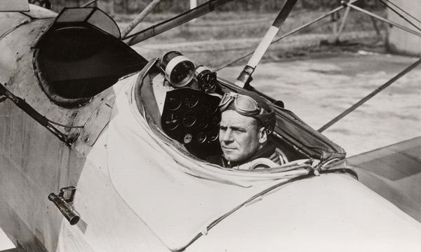 Jimmy Doolittle in an airplane cockpit